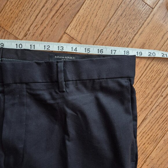 Banana Republic Slim Fit Non Iron Black Stretch Cotton Dress Pants - Picture 12 of 14
